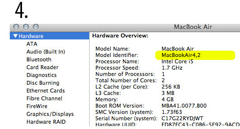 apple memory upgrade model idenfitier 1