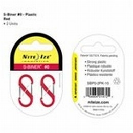 S-BINER PLASTIC SIZE #0 - 2 PACK RED [Item Discontinued]
