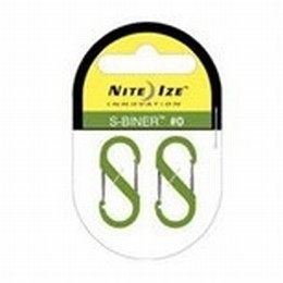 S-BINER PLASTIC SIZE #0 - 2 PACK LIME [Item Discontinued]