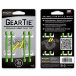 GEAR TIE 3-LIME 4PK [Item Discontinued]