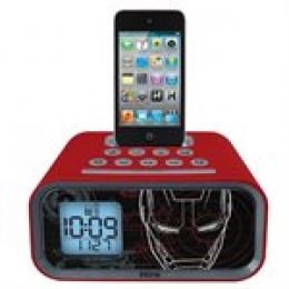 eKids - Iron Man alarm clock / docking station for iPhone. iPod [Item Discontinued]