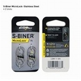 NITE IZE LOCKING S-BINERS - MICROLOCK STEEL 2-PACK - STAINLESS [Item Discontinued]