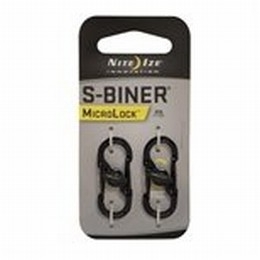 NITE IZE LOCKING S-BINERS - MICROLOCK STEEL 2-PACK - BLACK [Item Discontinued]