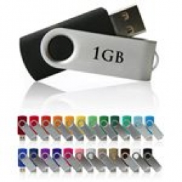Swivel USB Drive - 1GB  - with 1 Colour Logo [Item Discontinued]