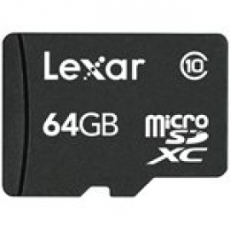 LEXAR 64GB MICROSD/SDHC W/O ADAPTER SECURE BLISTER CLASS 10 [Item Discontinued]