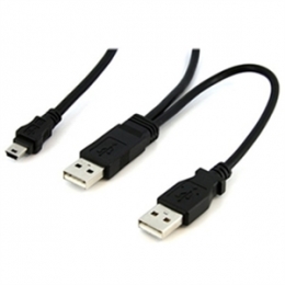 StarTech Cable USB2HABMY3 3 ft USB Y Cable External Hard Drive USB A to miniB Retail [Item Discontinued]