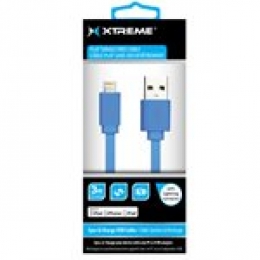 XTREME BLUE 3FT LIGHTNING SYNC & CHARGE FLAT CABLE MFI [Item Discontinued]