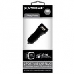 XTREME 2 PORT 2.1 AMP LIGHT-UP LED CAR CHARGER BLACK [Item Discontinued]
