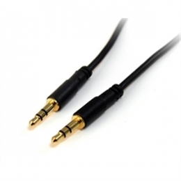 StarTech Cable MU1MMS 1feet Slim 3.5mm Stereo Audio Male/Male Retail [Item Discontinued]