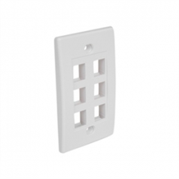 StarTech Accessory PLATE6WH 6 Outlet RJ45 Universal Wall Plate White Retail [Item Discontinued]