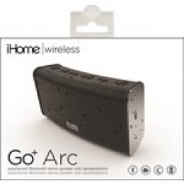 IHOME IBT33V2B RECHARGEABLE SPLASH PROOF STEREO BLUETOOTH SPEAKER - BLACK [Item Discontinued]