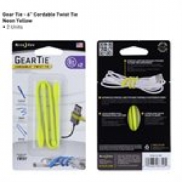 NITE IZE GTK6-33-2R7 GEAR TIE CORDABLE TWIST TIE 6 INCH - 2 PACK - NEON YELLOW [Item Discontinued]