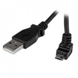 StarTech Cable USBAUB50CMU 0.5m Micro USB Cable A to Up Angle Micro B Black Retail [Item Discontinued]