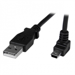 StarTech Cable USBAMB1MU 1m Mini USB Cable A to Up Angle Mini B Black Retail [Item Discontinued]