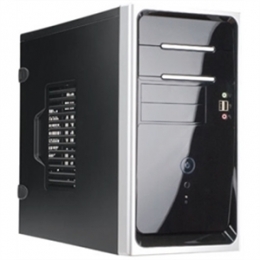 In-Win Case IW-EM020.TH350S Mini Tower 2/2/(2) Bays USB HD Audio 350W Black/Silver microATX [Item Discontinued]