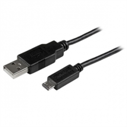 StarTech Cable USBAUB15CMBK 15cm Mobile Charge Sync USB to Slim Micro USB Retail [Item Discontinued]
