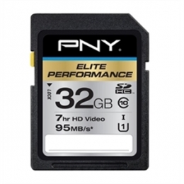 PNY Memory Flash P-SDH32U195-GE 32GB SDHC Cl10 UHS-I U1 95MBs READ Retail [Item Discontinued]
