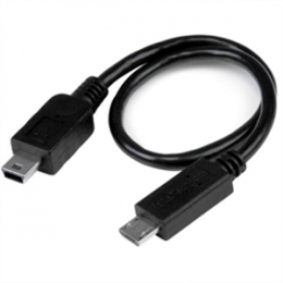 StarTech Cable UMUSBOTG8IN USB OTG Cable Micro USB to Mini USB M M 8in Retail [Item Discontinued]