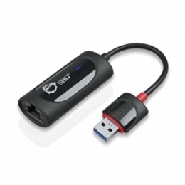 SIIG JU-NE0611-S2 SuperSpeed USB 3.0 Gigabit LAN Adapter Black Retail [Item Discontinued]