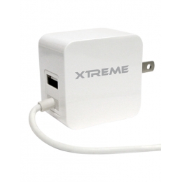 XTREME 4FT 2.1 AMP LIGHTNING HOME/OFFICE USB CHARGER  WHITE [Item Discontinued]