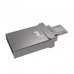 PQI Storage 6837-016GR1001 Connect 201 Micro USB OTG Flash Drive for Android 16GB Gray Retail [Item Discontinued]