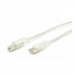 StarTech Cable USBFAB10T 10 ft Transparent USB 2.0 Cable - A to B Retail [Item Discontinued]
