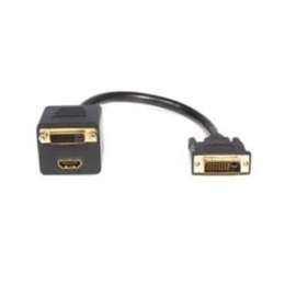 StarTech Cable DVISPL1DH 1ft DVI-D to DVI-D/HDMI Splitter Cable M/F Retail [Item Discontinued]