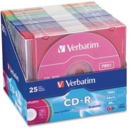 CD-R 52x 80min Color 25pk sli [Item Discontinued]