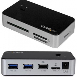 StarTech FCREADU3HC USB3.0 Multi Media Flash Memory Card Reader w 2PT USB3 Hub [Item Discontinued]