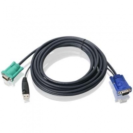 IOGEAR Cable G2L5205U 16feet USB KVM SPHD-15 Male/ HDB-15 Male/USB Type A Male Retail [Item Discontinued]