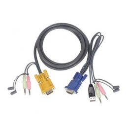 IOGEAR Cable G2L5305U 15feet Micro-Lite Bonded All-in-One USB KVM Cable Retail [Item Discontinued]