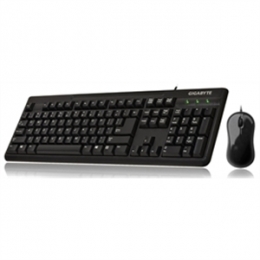 Gigabyte Keyboard GK-KM3100 Desktop Keyboard/Mouse Combo Set USB 2.0 Optical 800dpi Black Retail [Item Discontinued]