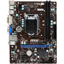 MSI Motherboard H81M-P33 Core i7 H81 LGA1150 DDR3 SATA PCI Express USB/VGA/DVI microATX Retail [Item Discontinued]