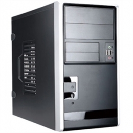In-Win Case EM013.TH350S Mini Tower 2/2/(2) Bays USB HD Audio 350W Black/Silver microATX [Item Discontinued]