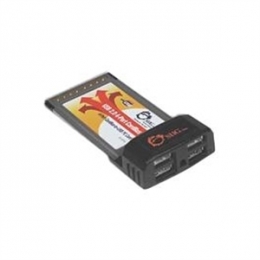 SIIG JU-PCM422-S2 USB2.0 4-Port CardBus PC Card w/Power Adapter [Item Discontinued]
