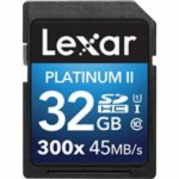 LEXAR 32GB PLATINUM II SDHC/SDXC (300X) (SMALL BLISTER) [Item Discontinued]