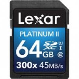 LEXAR 64GB PLATINUM II SDHC/SDXC (300X) (SMALL BLISTER) [Item Discontinued]
