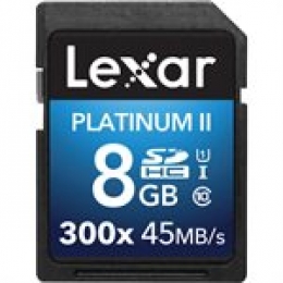 LEXAR 8GB PLATINUM II SDHC/SDXC (300X) (SMALL BLISTER) [Item Discontinued]