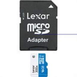 LEXAR 16GB HIGH-PERFORMANCE 300X MICROSDHC/MICROSDXC UHS-I  (SMALL BLISTER) [Item Discontinued]