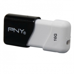 PNY Memory Flash P-FD16GCOM-GE 16GB Compact Attache USB2.0 Black and White Retail [Item Discontinued]