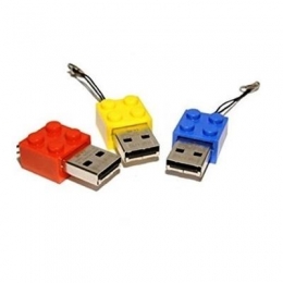 PNY Memory Flash P-FDI8GBLEGO-GE 8GB Lego Brick USB Blue Yellow or Red Retail [Item Discontinued]