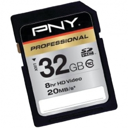 PNY Memory P-SDH32G10-EFS2 32GB Professional Series SDHC Class 10 133x Retail [Item Discontinued]