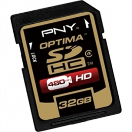 PNY Memory Flash P-SDH32G4-EF/S2 32GB Optima SDHC Class 4 Flash Memory Card Retail [Item Discontinued]