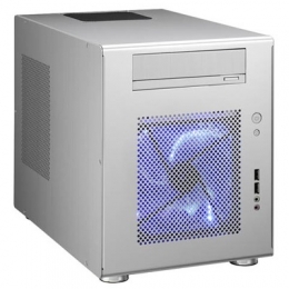 Lian-Li Case PC-Q08A Mini Tower 1/0/6 FAN Aluminum USB3.0 Silver Mini-ITX Retail [Item Discontinued]