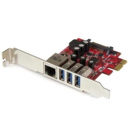 StarTech PEXUSB3S3GE 3PT PCIE USB3.0 Card + Gigabit Ethernet Retail [Item Discontinued]