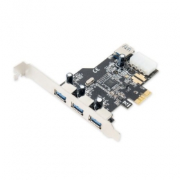 SYBA IO Card SD-PEX20080 USB 3.0 PCI Express with HDD Power Connector 3+1 Port Retail [Item Discontinued]