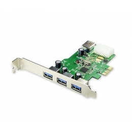 SYBA IO Card SD-PEX20137 USB 3.0 3+1xPort PCI Express Card Free Low Profile Bracket Retail [Item Discontinued]