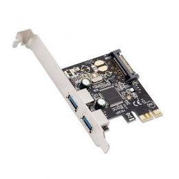 SYBA IO Card SD-PEX20158 2Port USB3.0 PCI-Express Card Etron Chipset EJ168A with Full Low Profile Br [Item Discontinued]