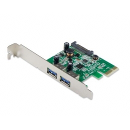 SYBA Controller Card SY-PEX20124 USB 3.0 2Port PCI Express with SATA Power Connector [Item Discontinued]