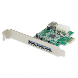 SYBA Controller Card SY-PEX20135 USB3.0 4Port PCI Express with SATA Power Connector Retail [Item Discontinued]